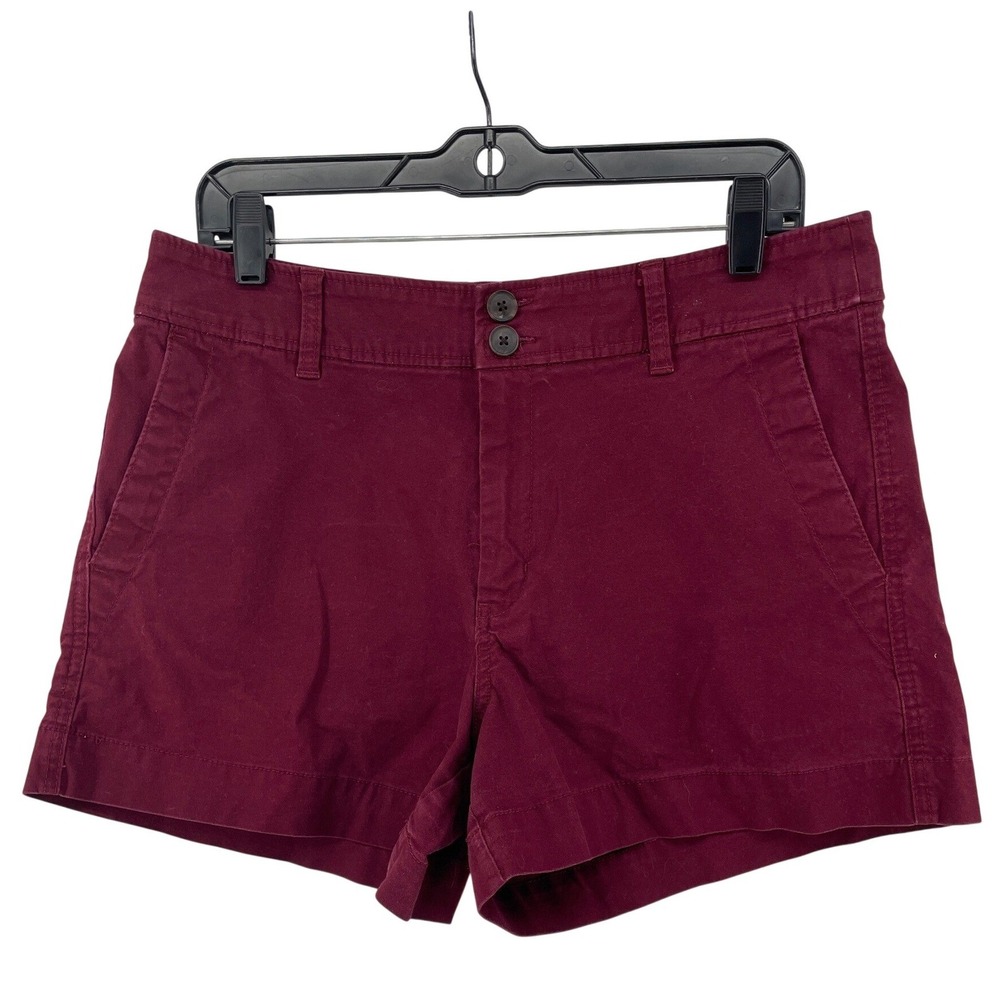 Maroon Short Shorts Womens 12 Game Day Dark Academia Preppy Stretch Cotton Chino